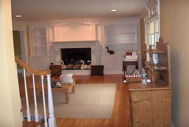 view of room from stairs