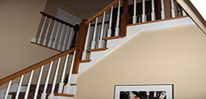 stained railing